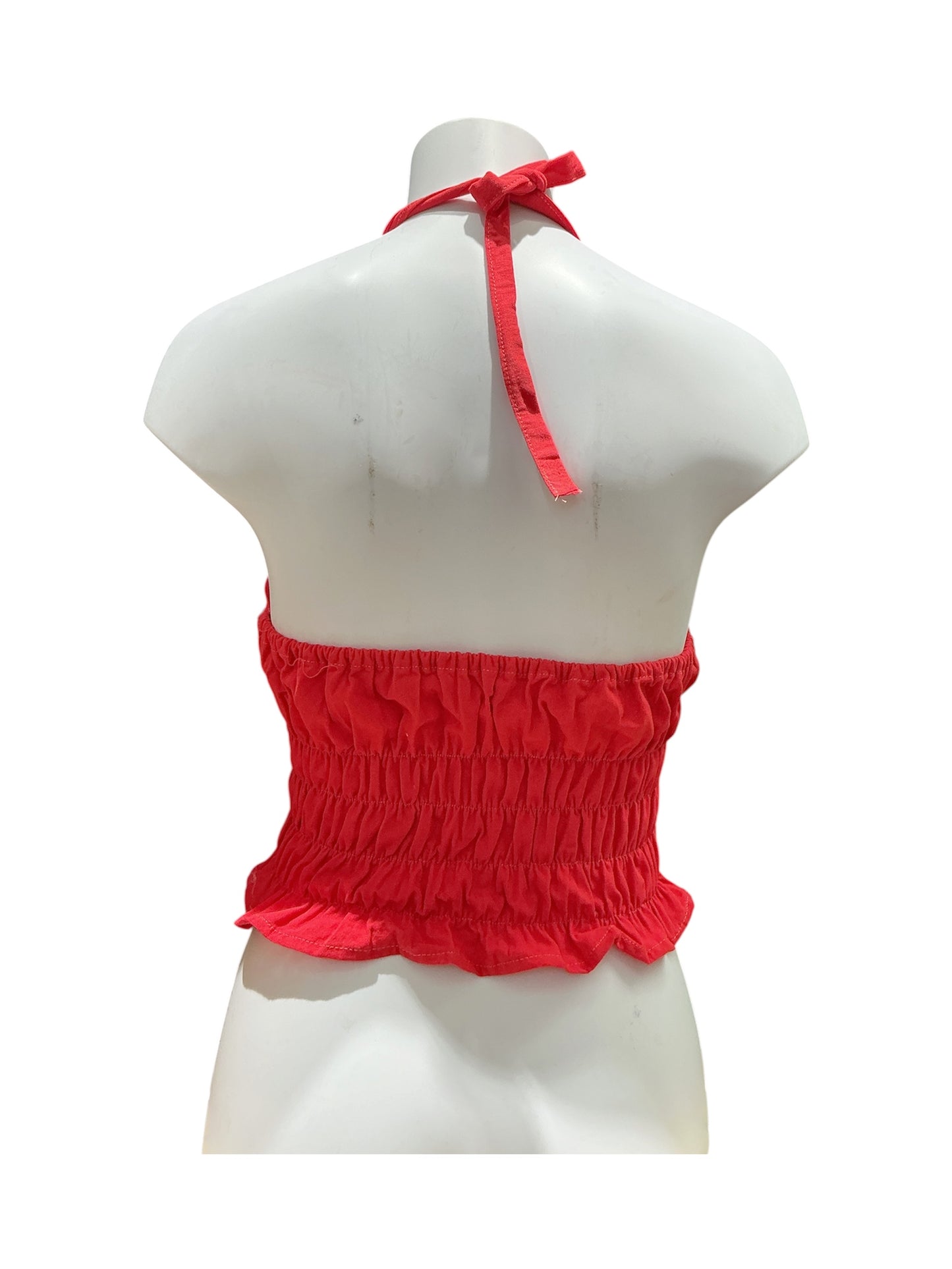 Red Floral Mexican Embroidered Summer Top