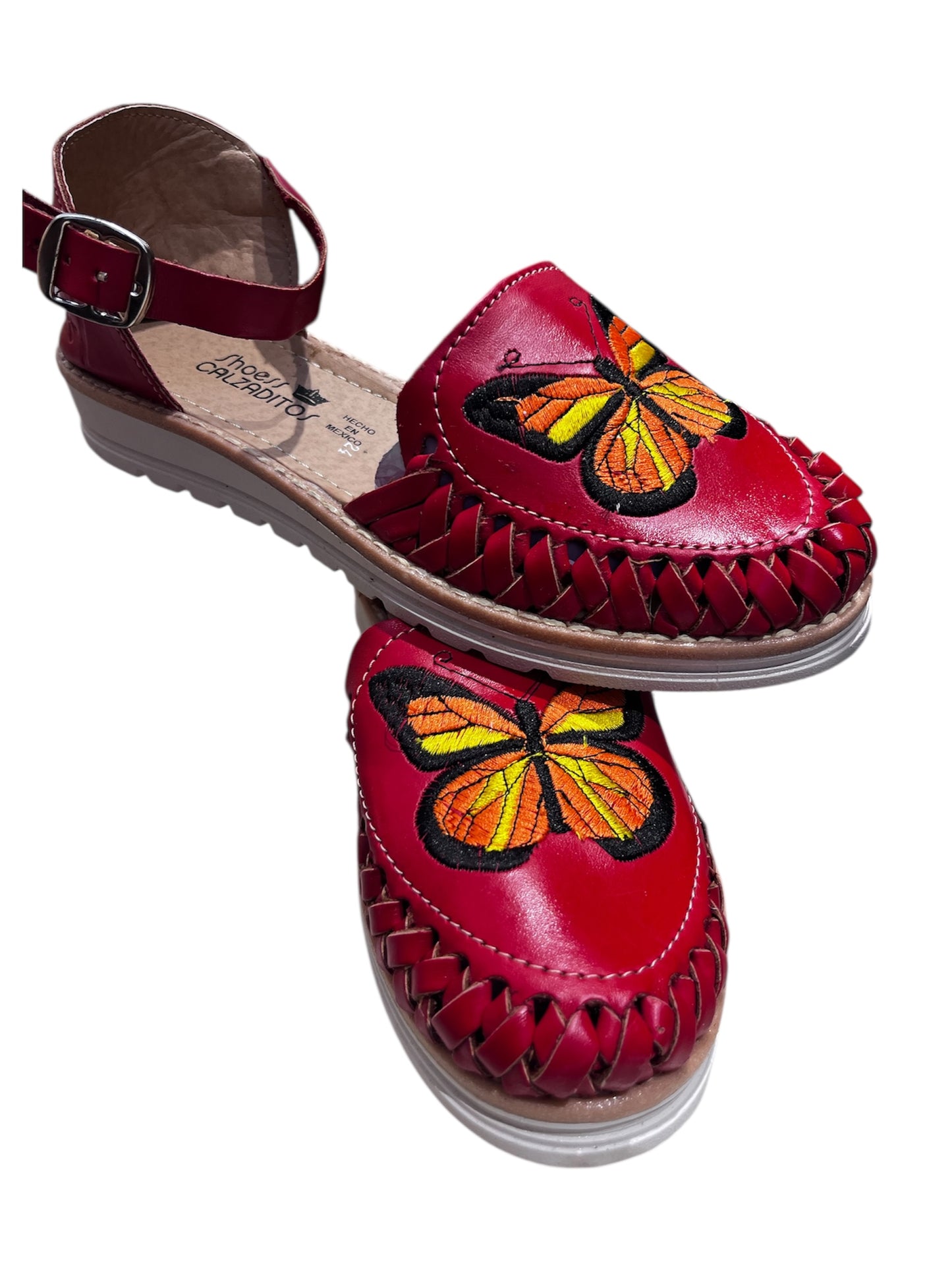 Red Huaraches Artesanales – Handcrafted Leather Sandals with Unique Designs