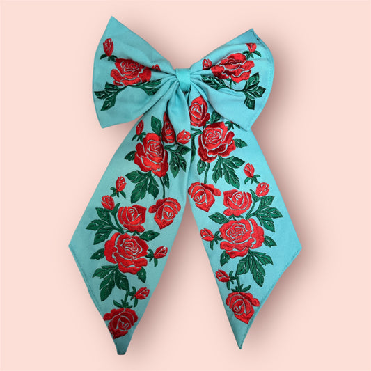 Embroidered Bow – Handmade Design 12”