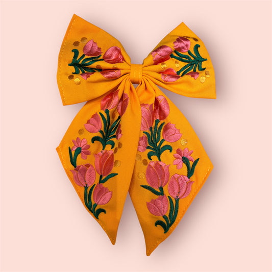 Embroidered Bow – Handmade Design 10”