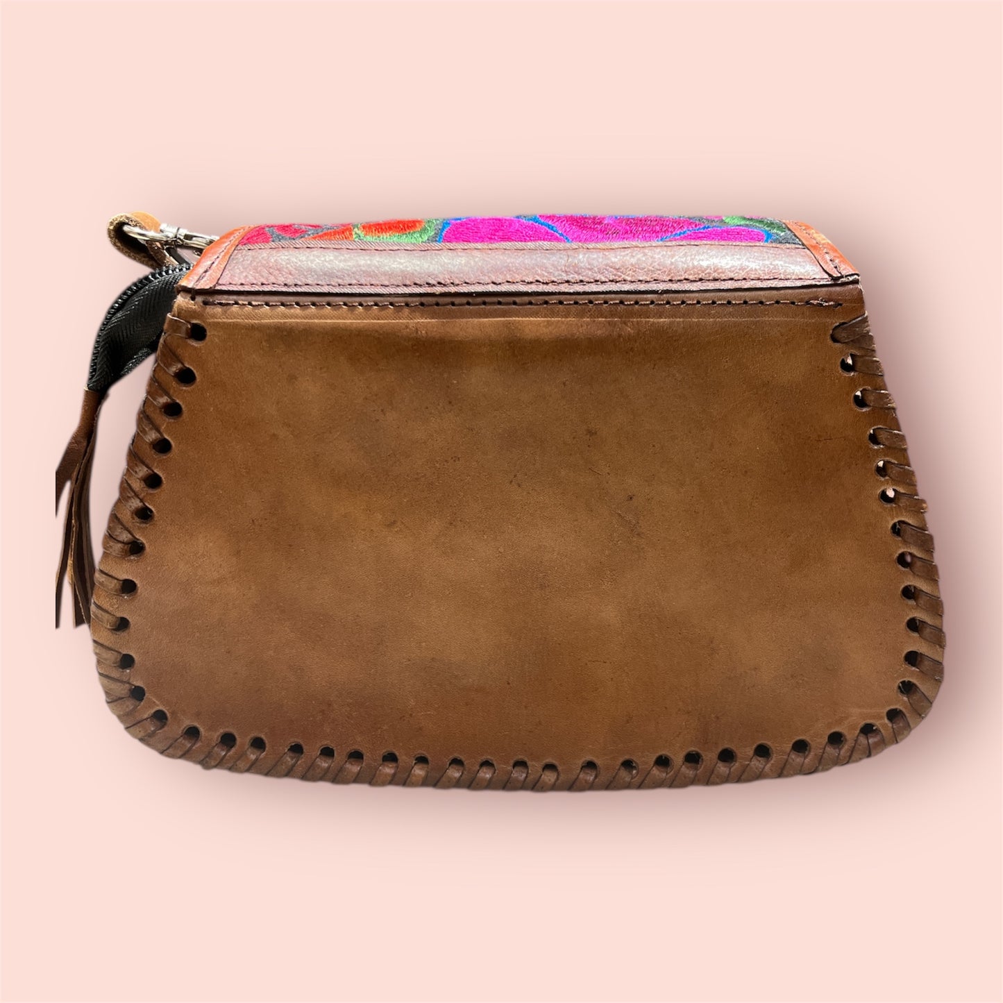 Sanandrez Floral Embroidered Leather Bag