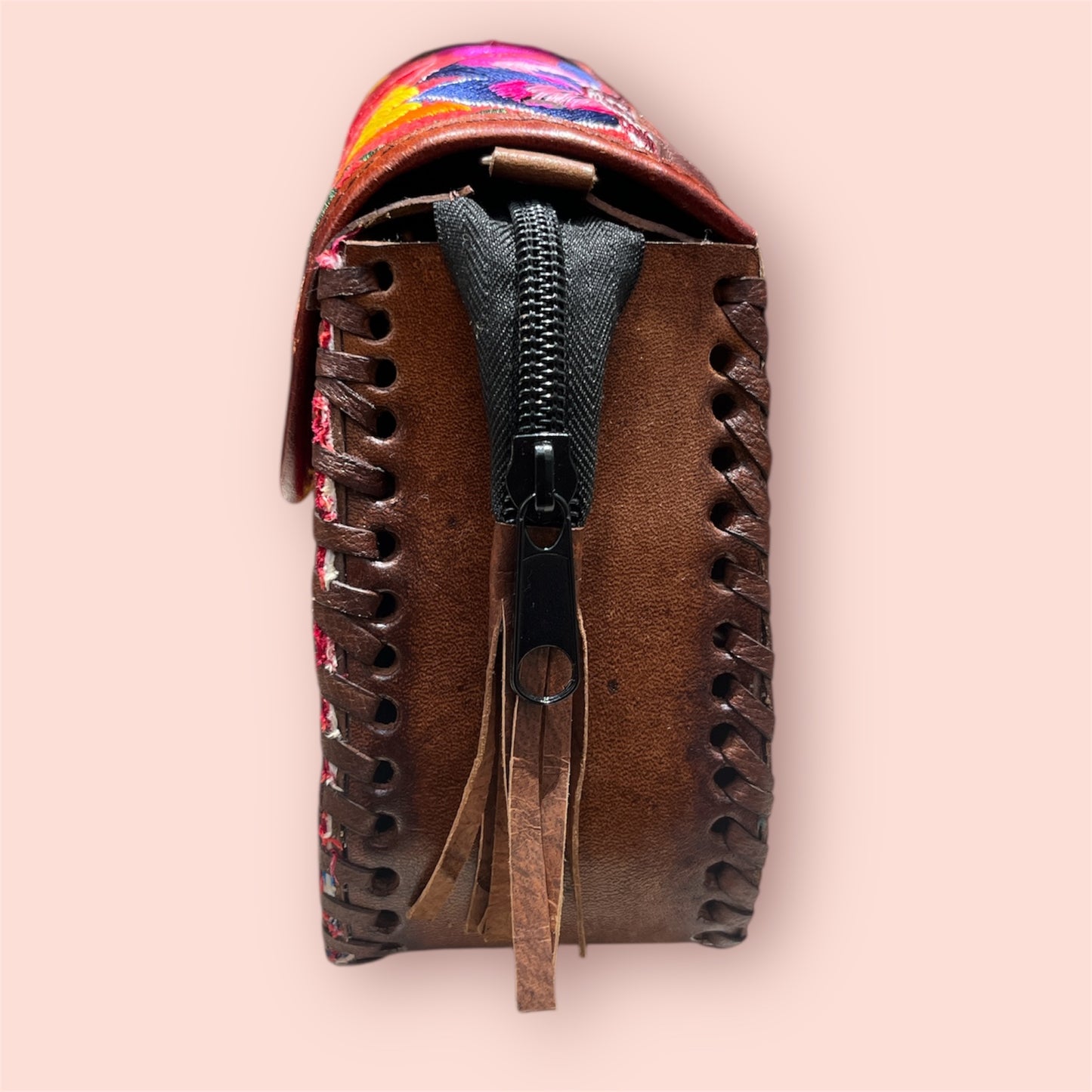Sanandrez Floral Embroidered Leather Bag