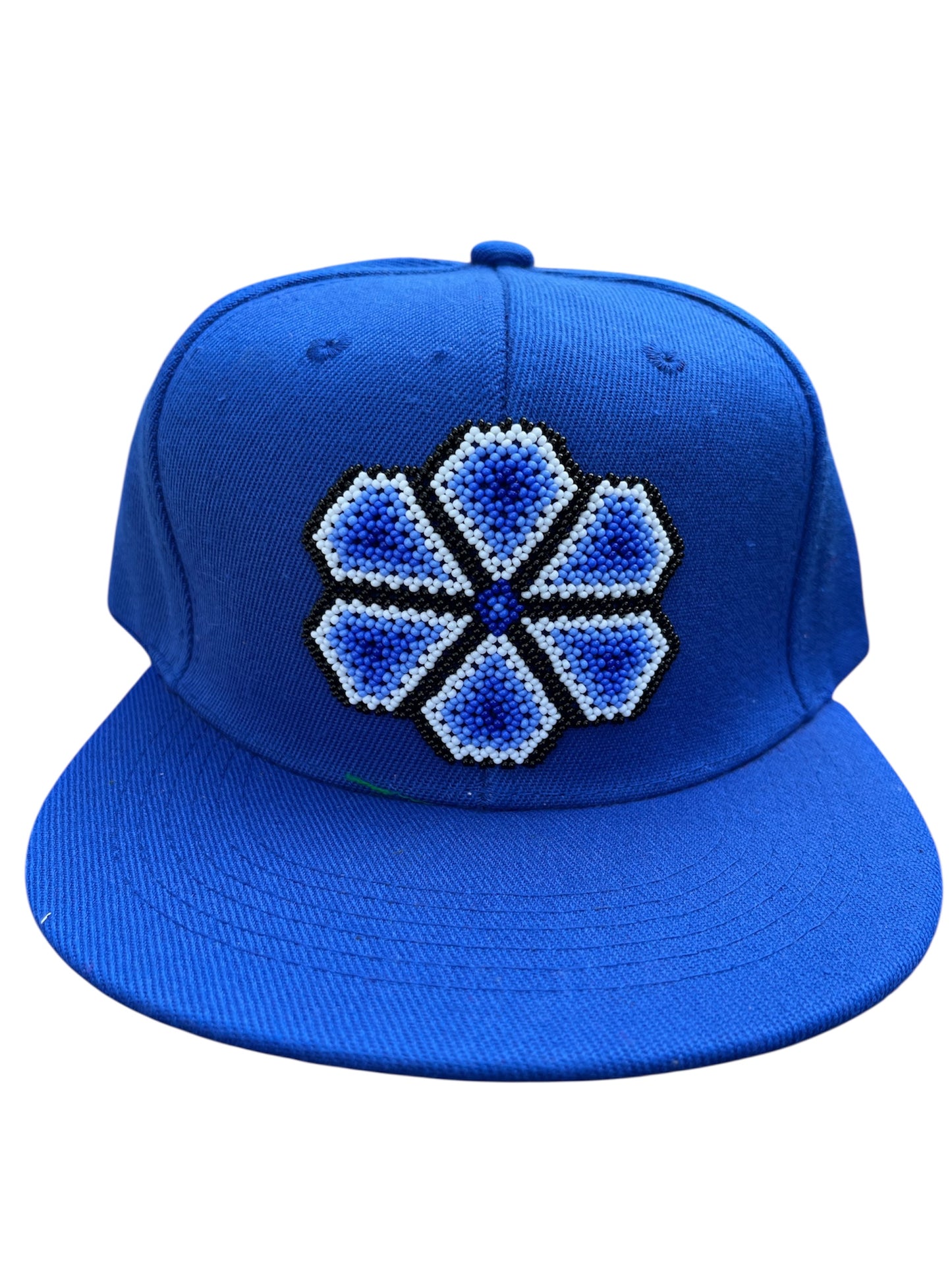 Shakira Beaded Cap – Blue Flower