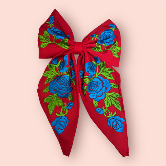 Embroidered Bow – Handmade Design 10”