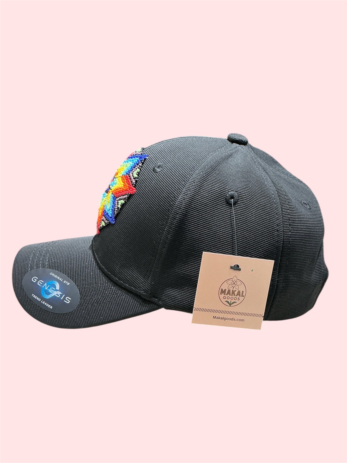 Beaded Hat with Flower Design