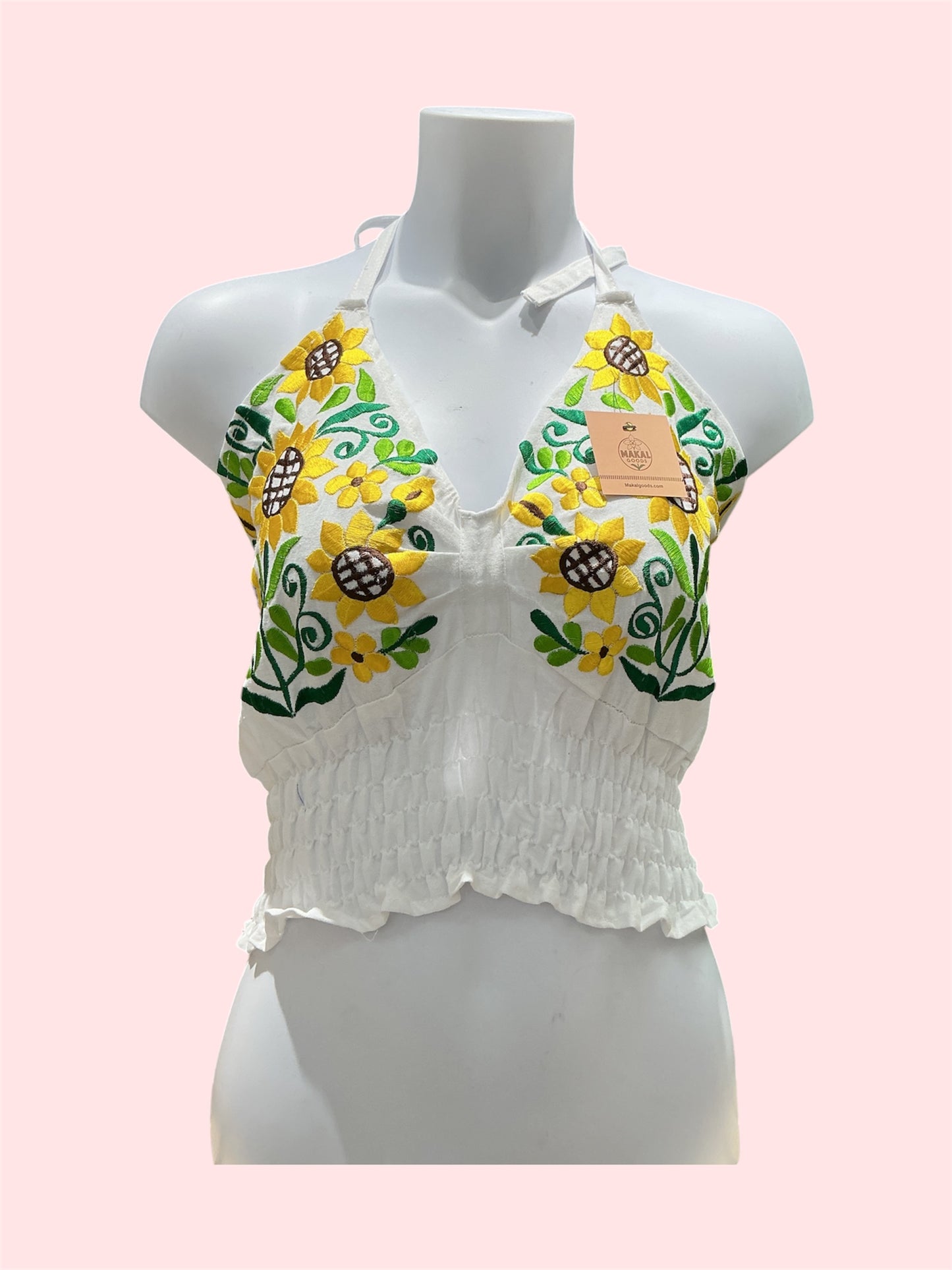 White Mexican Embroidered Summer Top