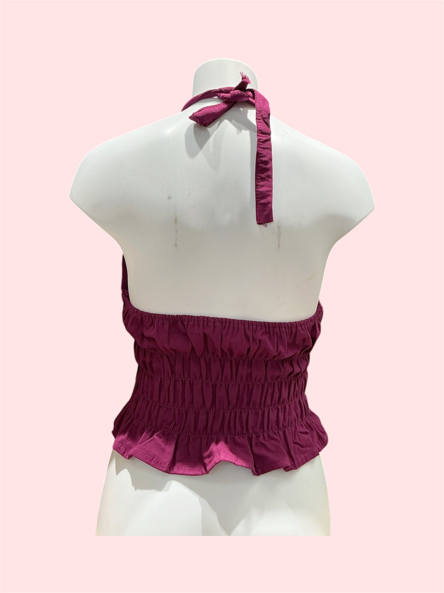 Burgundy Mexican Embroidered Summer Top