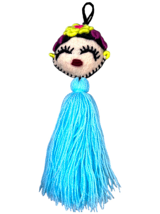 Frida Kahlo Inspired Handmade Tassel Doll – Bright Ribbon Headdress